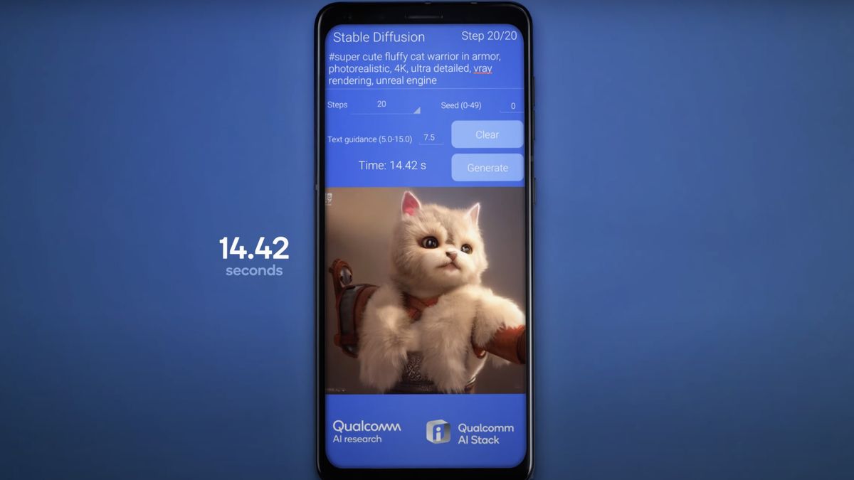 Image of a cat generated using Qualcomm